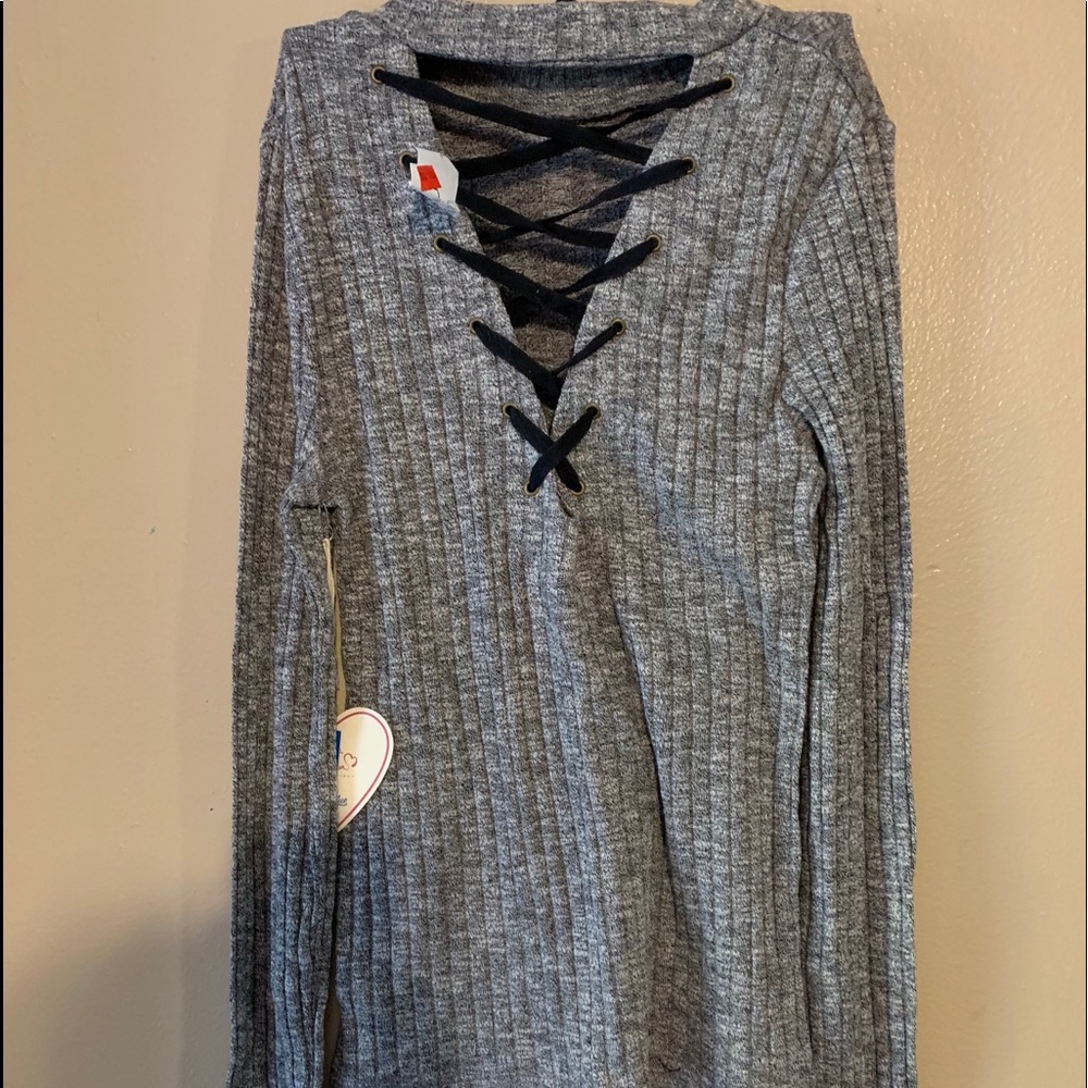 Grey Long-sleeve Top